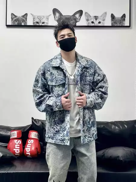 Denim Hoa Xanh Xám