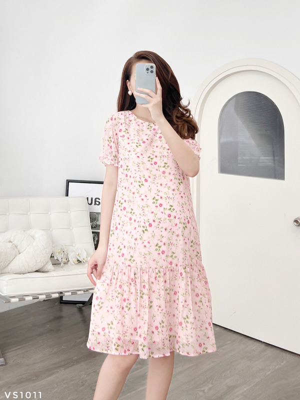 Váy chiffon hoa nhí hồng H22-VS1011 - medyla2022
