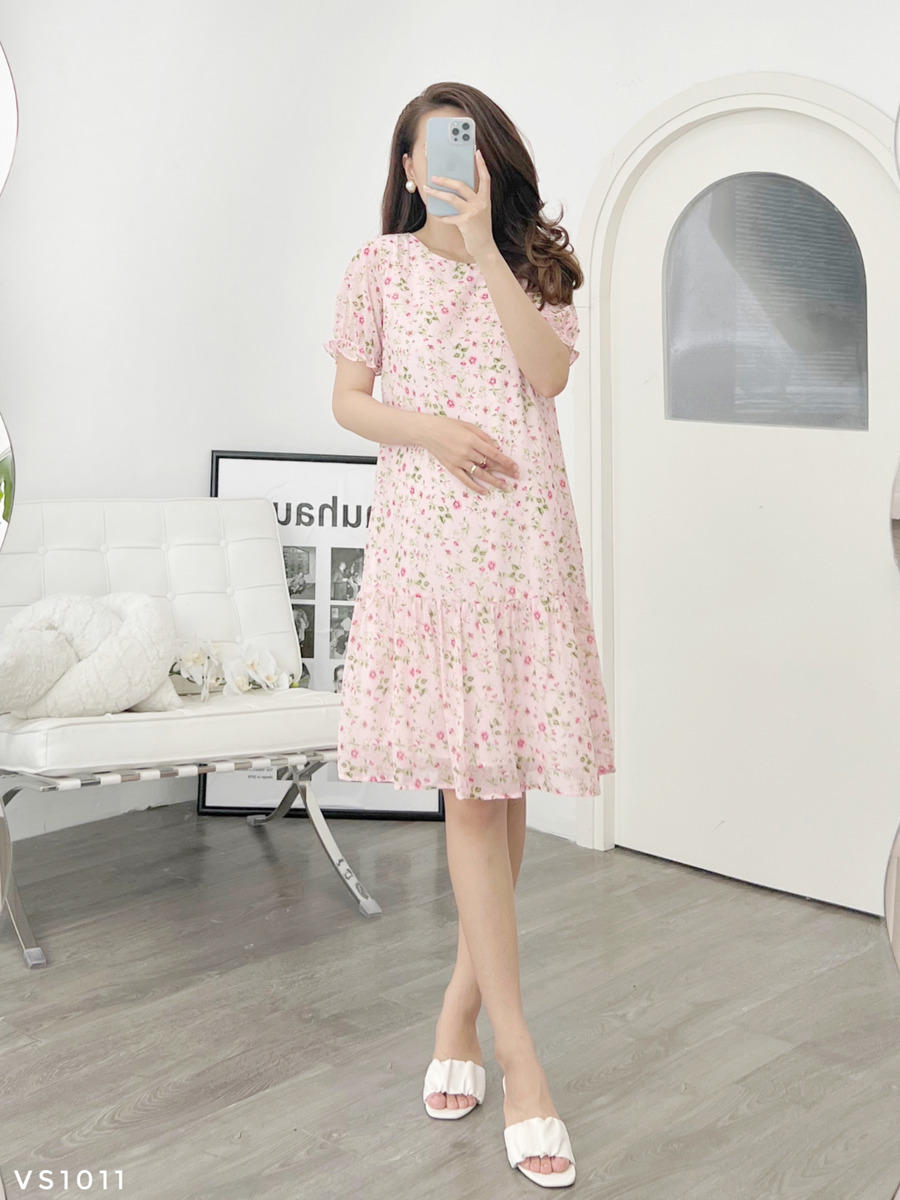 Váy chiffon hoa nhí hồng H22-VS1011 - medyla2022