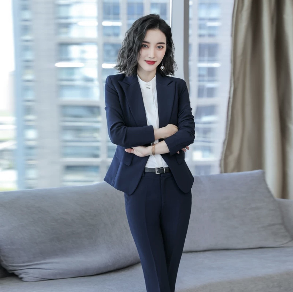 Áo vest tay dài cổ ve vếch VM22-006