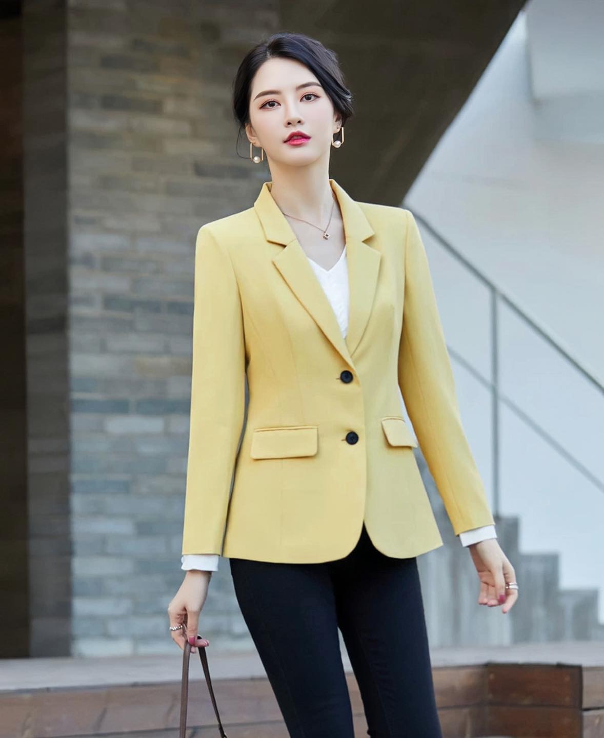 Áo vest bẻ tay dài xẻ tà sau VM23-001_thumbnail_1