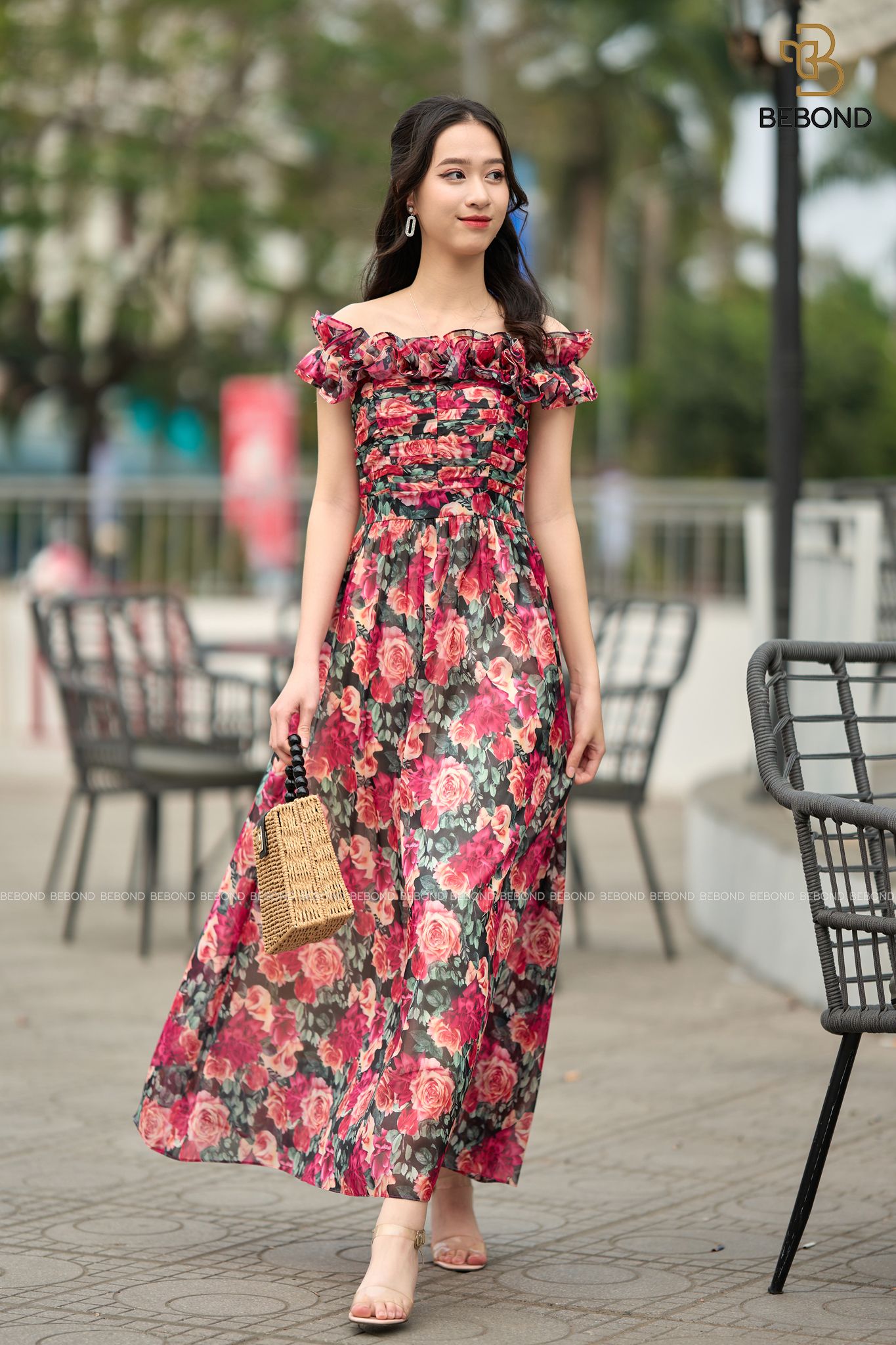 Đầm maxim hoa hồng- Balina Dress