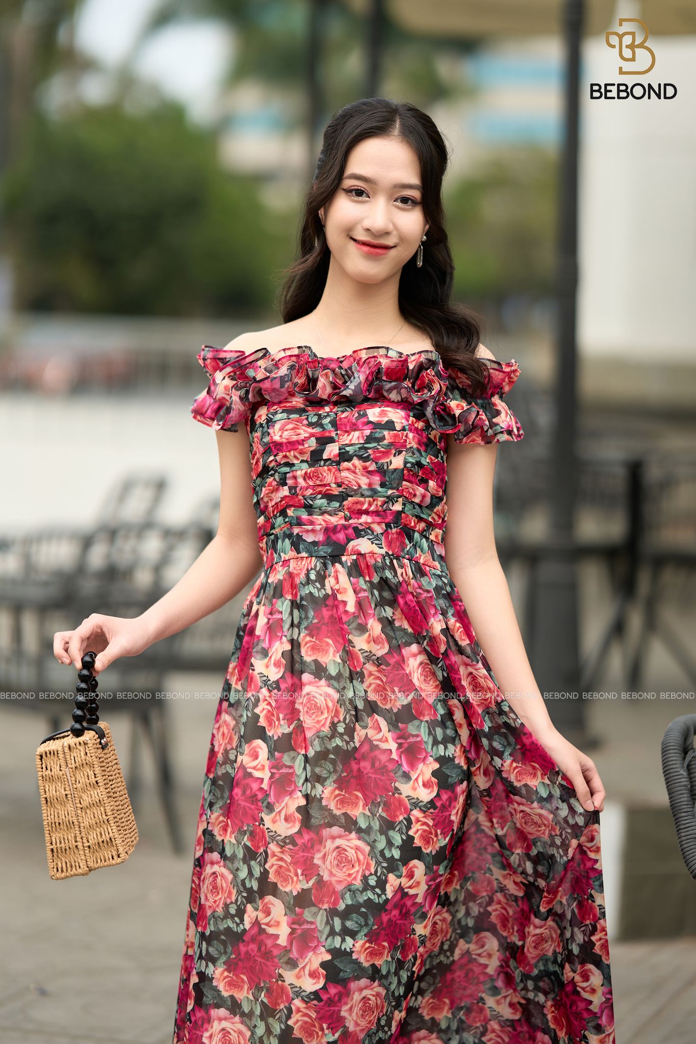 Đầm maxim hoa hồng- Balina Dress