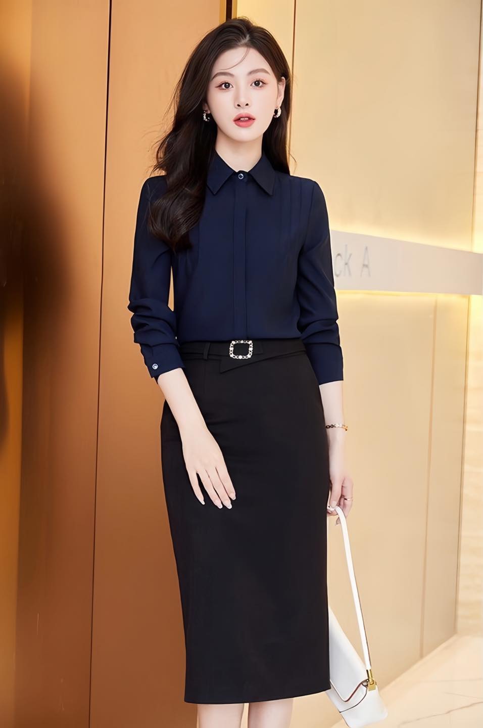 Sơ mi cổ đức bấu ly vai SM23-002