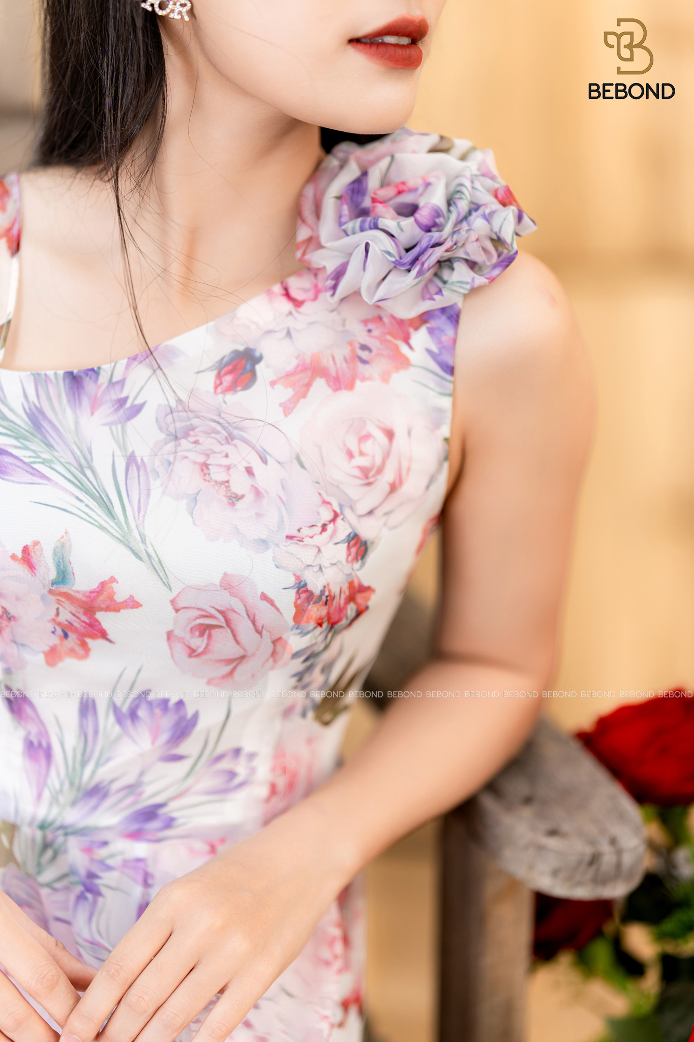 Đầm voan hoa trà my- Luna Dress