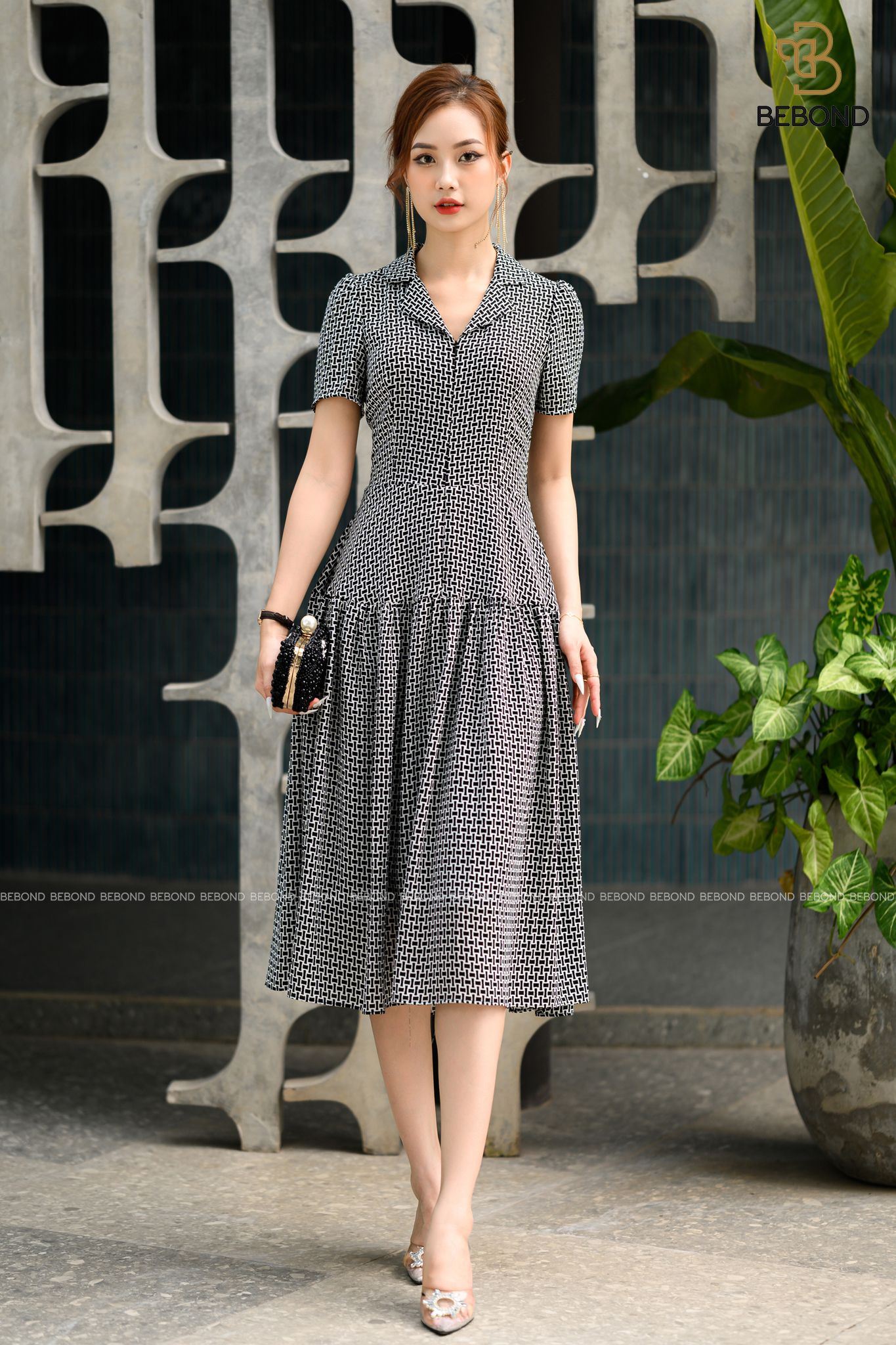 ĐẦM HỌA TIẾT NANH SÓI- CATHERINE DRESS