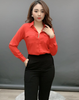 Sơ mi form dài xẻ eo cao xinh xắn