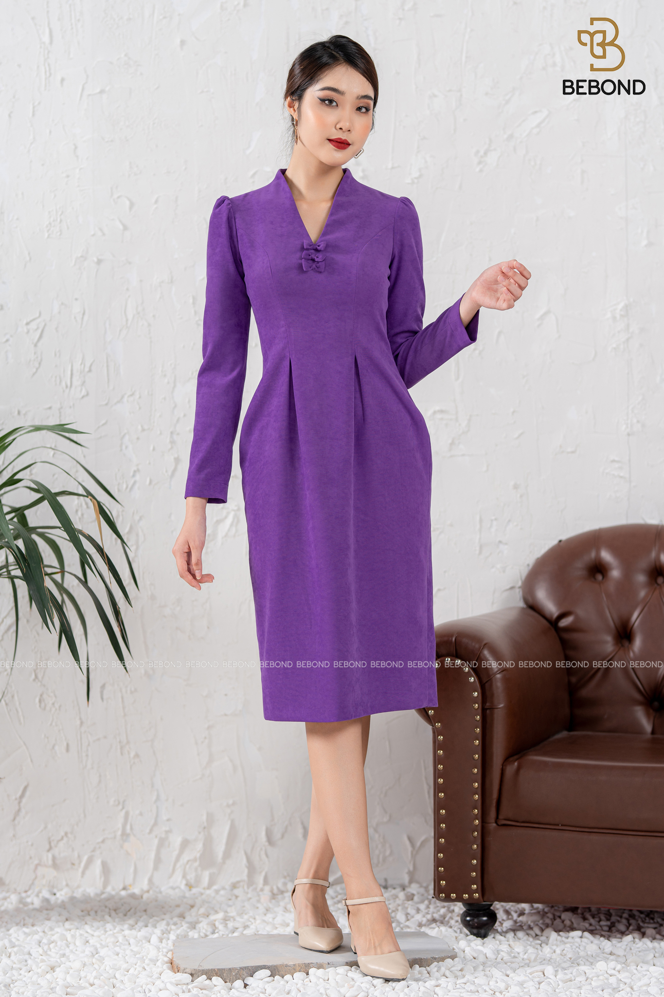 Đầm nhung tăm màu TÍM - Violet Dress
