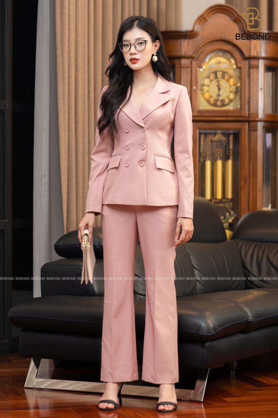 Quần dài ống suông màu HỒNG - Sandra Set