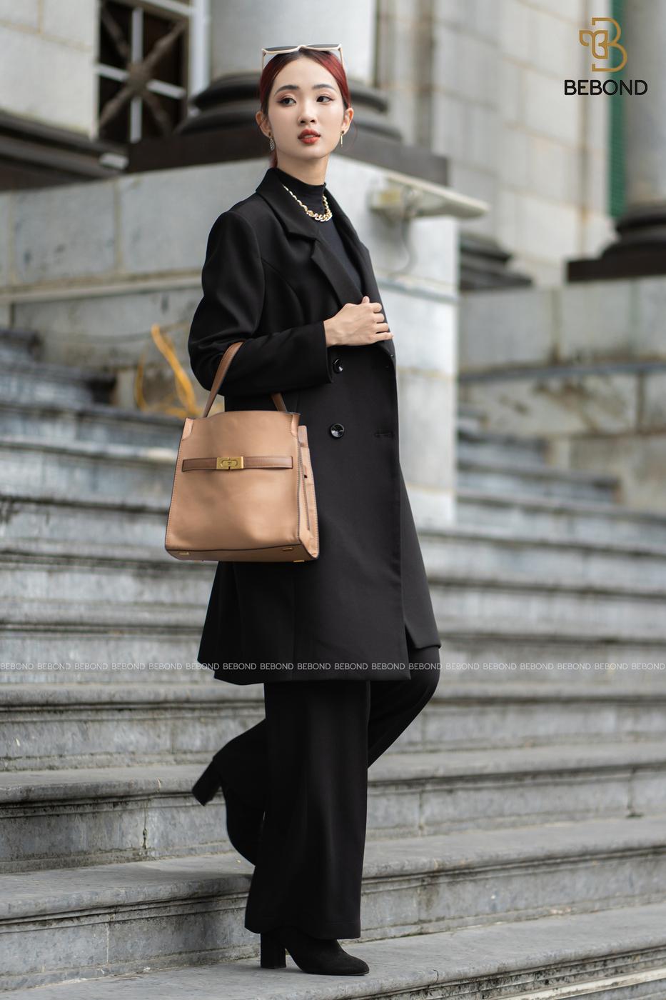Mangto kaki dáng vừa MÀU ĐEN- Amanda Dress