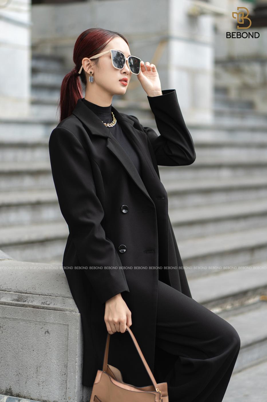 Mangto kaki dáng vừa MÀU ĐEN- Amanda Dress