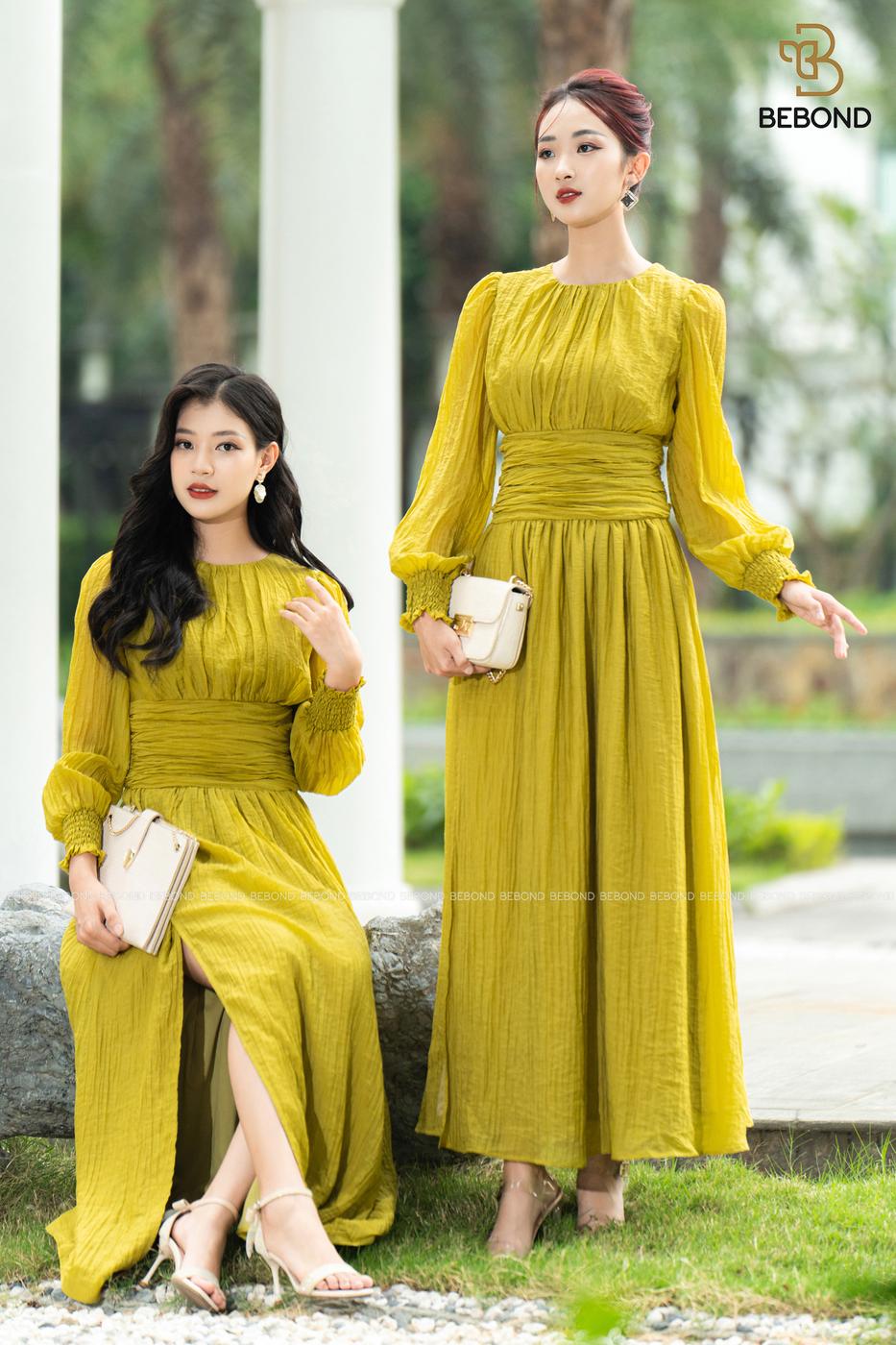 Đầm maxim XANH LÁ MẠ - Mirabel Dress
