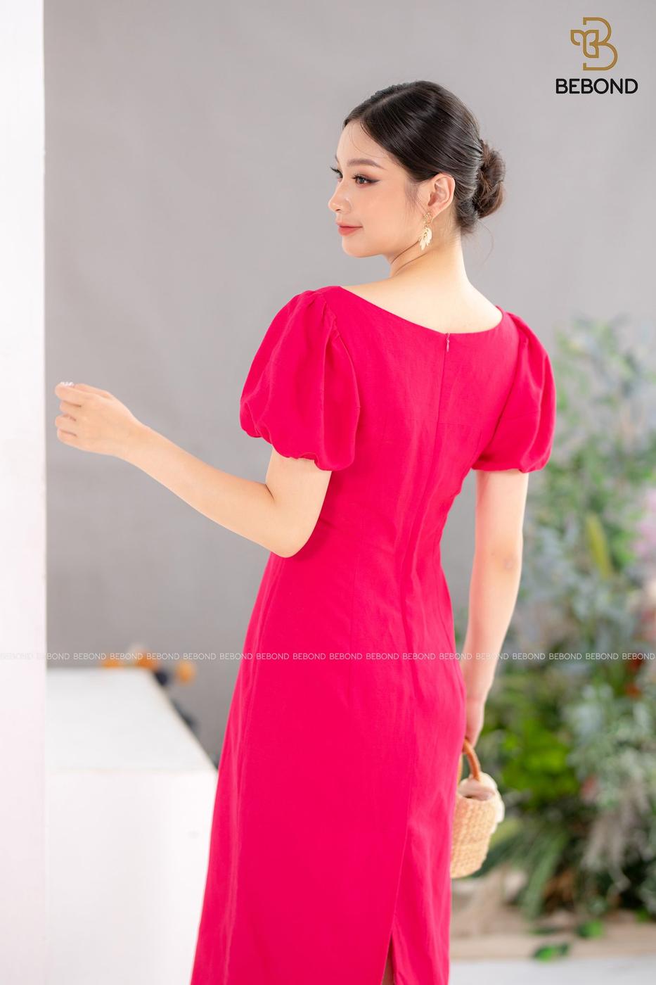 Đầm ôm linen màu HỒNG- Ciri Dress