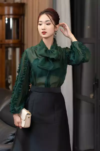 Áo sơ mi Gloria Top XANH LỤC