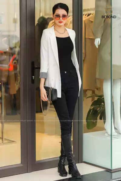 ÁO BLAZER MÀU TRẮNG- NELYS