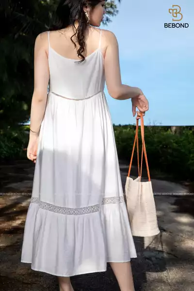 Đầm midi 2 dây MÀU TRẮNG GINNY