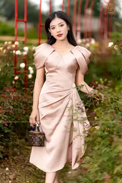 ĐẦM ĐI TIỆC MÀU CACAO KEM- VENUS DRESS